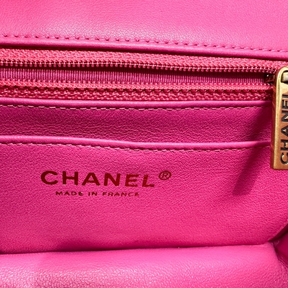 Chanel Pink Chevron Mini Rectangular Flap - Picture 9 of 10